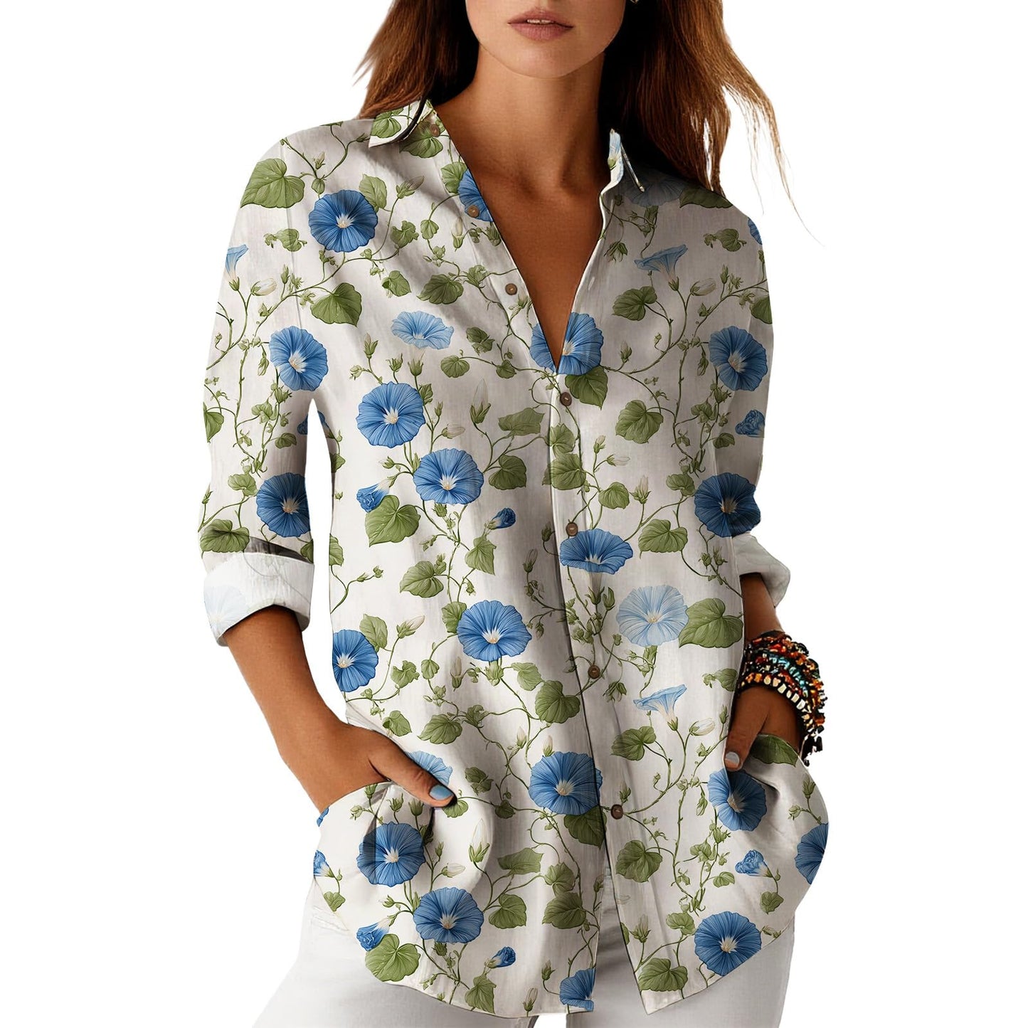 Blouses for Women Dressy Casual Designer Style Long Sleeve Womens Tops Trendy Button Down Womens Shirts