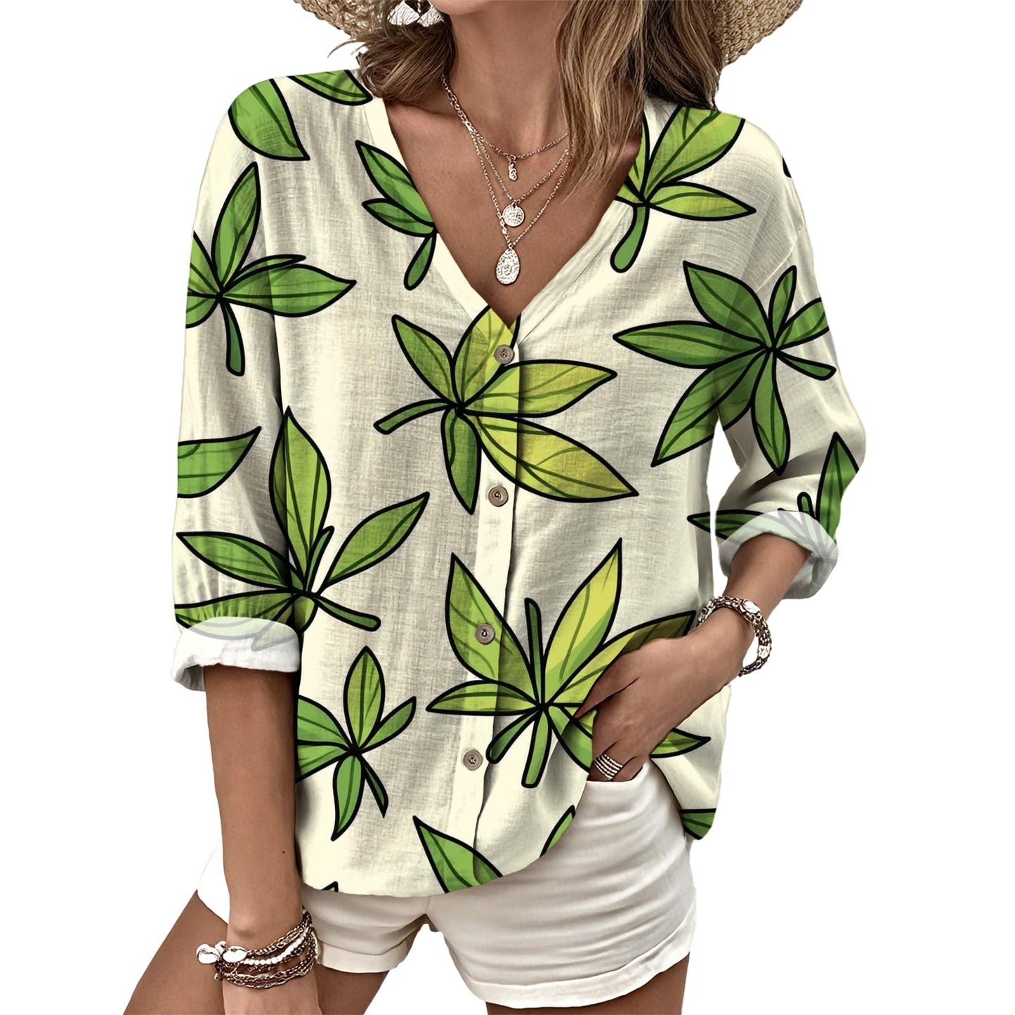 Dress Shirts for Women Business Casual Boho V Neck Beach Vacation Flowy Lounge Outfits Trendy Print Basic Tops