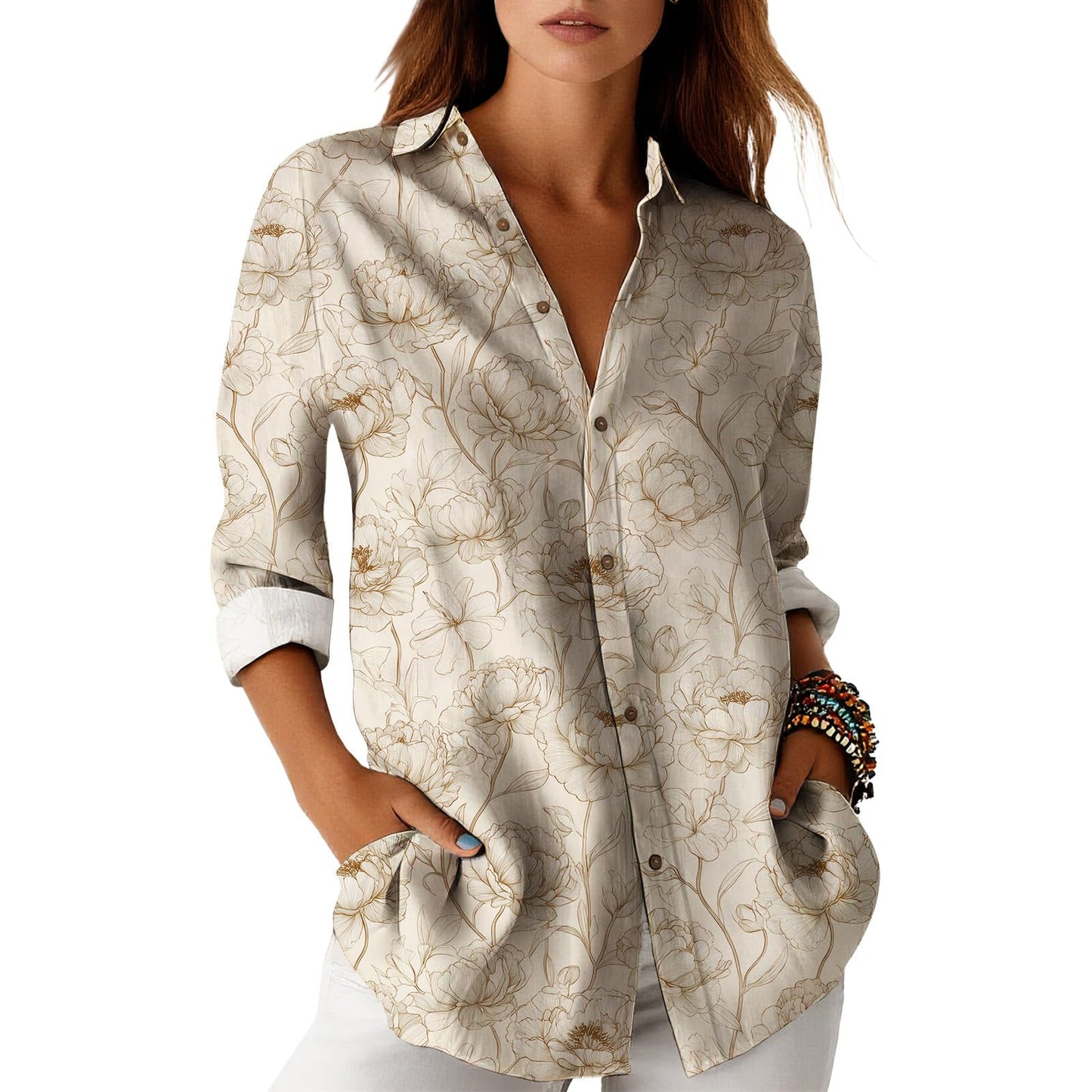 Blouses for Women Dressy Casual Designer Style Long Sleeve Womens Tops Trendy Button Down Womens Shirts