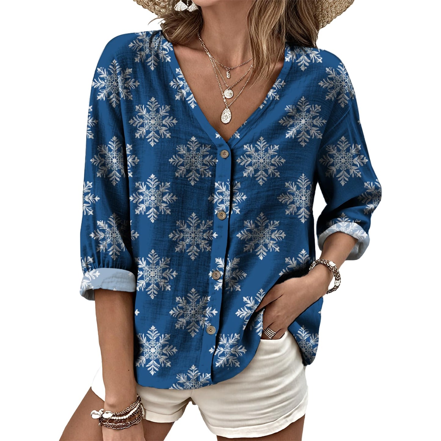 Dress Shirts for Women Business Casual Boho V Neck Beach Vacation Flowy Lounge Outfits Trendy Print Basic Tops