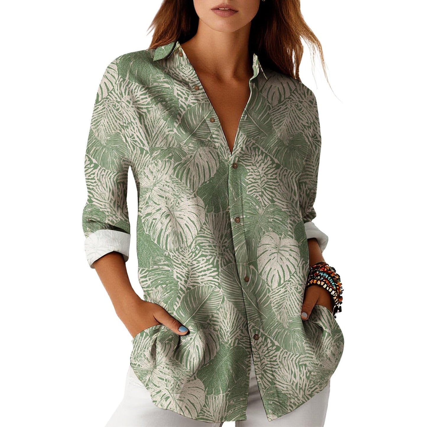 Blouses for Women Dressy Casual Designer Style Long Sleeve Womens Tops Trendy Button Down Womens Shirts