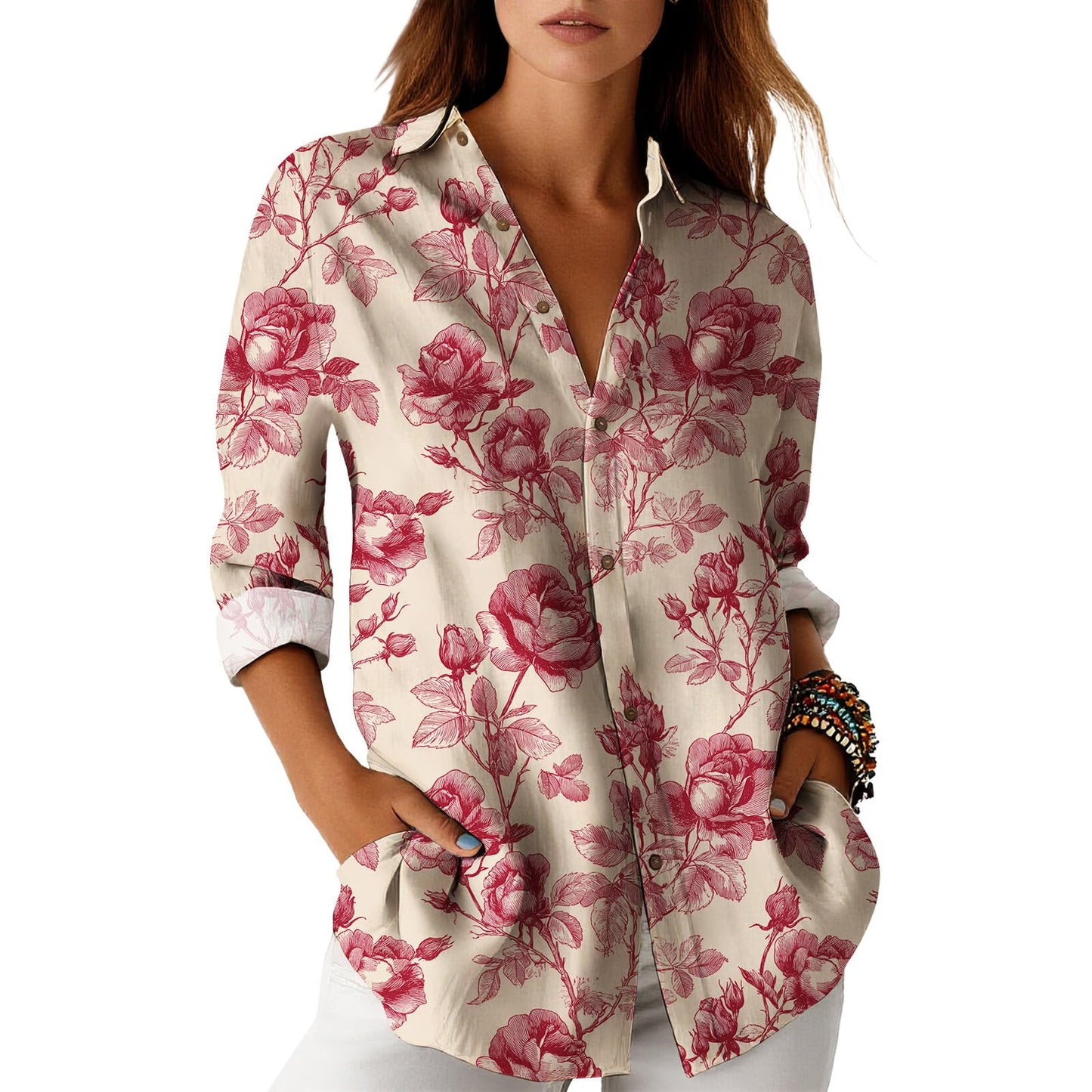 Blouses for Women Dressy Casual Designer Style Long Sleeve Womens Tops Trendy Button Down Womens Shirts