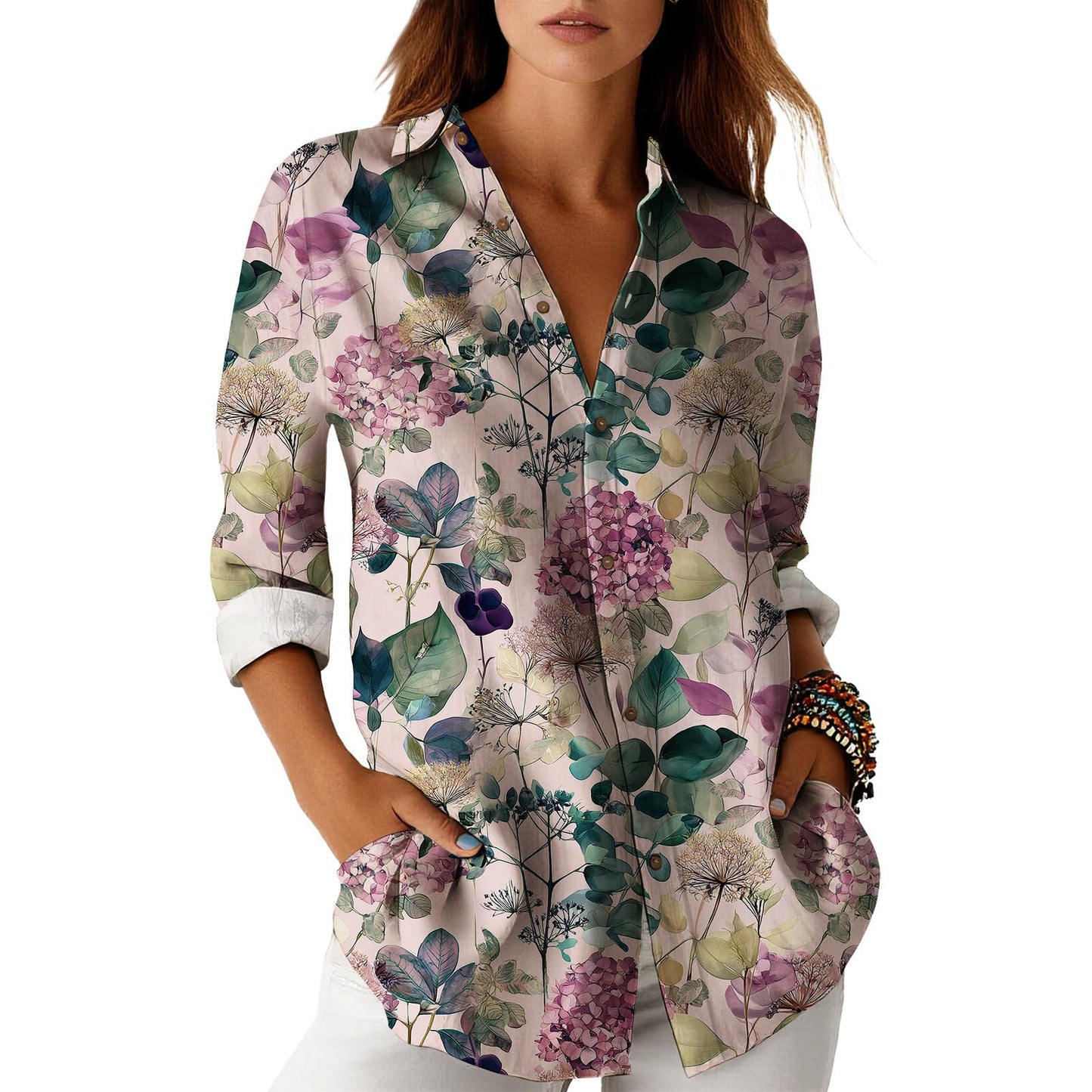 Blouses for Women Dressy Casual Designer Style Long Sleeve Womens Tops Trendy Button Down Womens Shirts