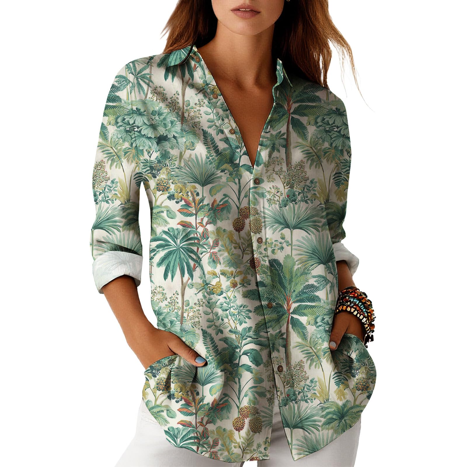 Blouses for Women Dressy Casual Designer Style Long Sleeve Womens Tops Trendy Button Down Womens Shirts